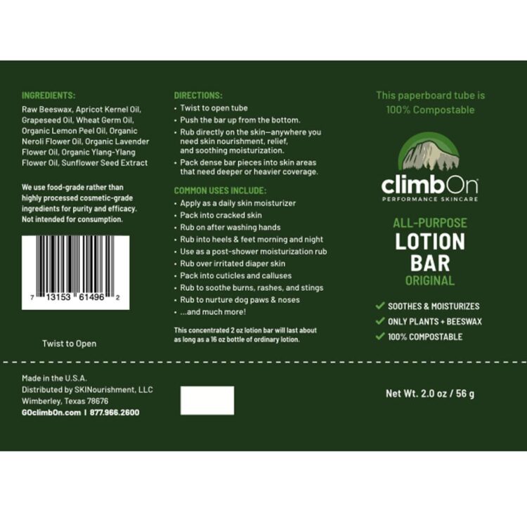 ClimbOn lotion bar original 2oz 56g