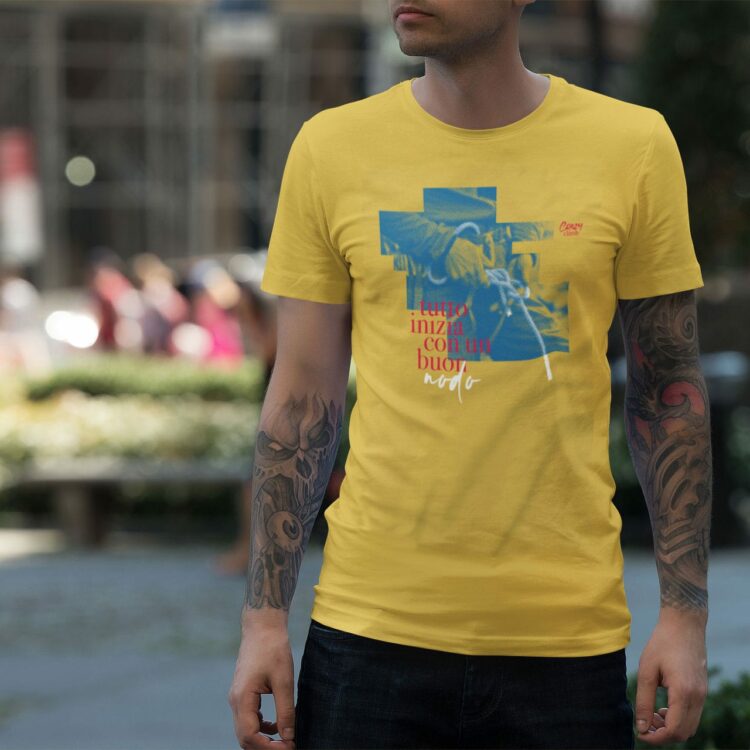 t shirt tutto inizia con un buon nodo