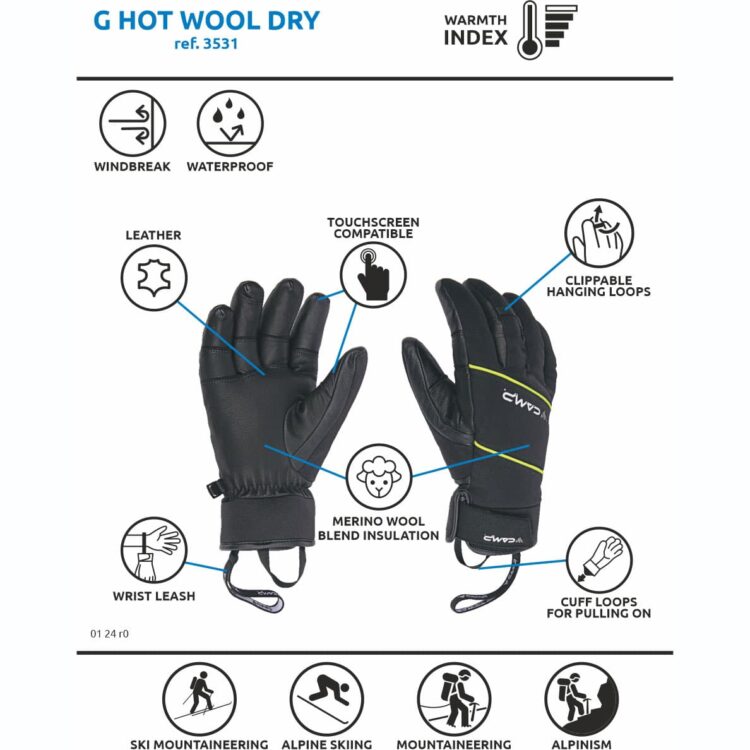 Camp G Hot Wool Dry guanti alpinismo - immagine 5